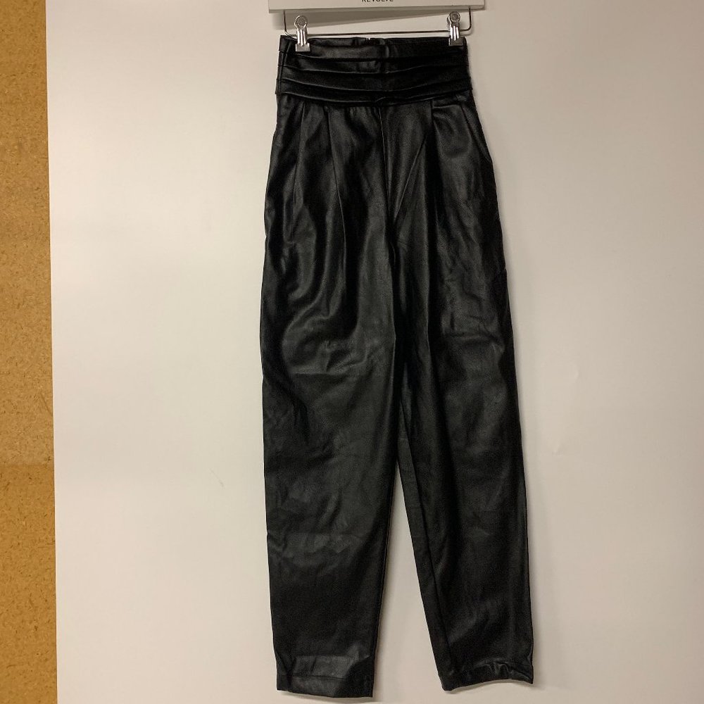 - NEW NONChalant Label Phoenix Vegan Leather Tuxedo Pant Black BX2 - Picture 5 of 8